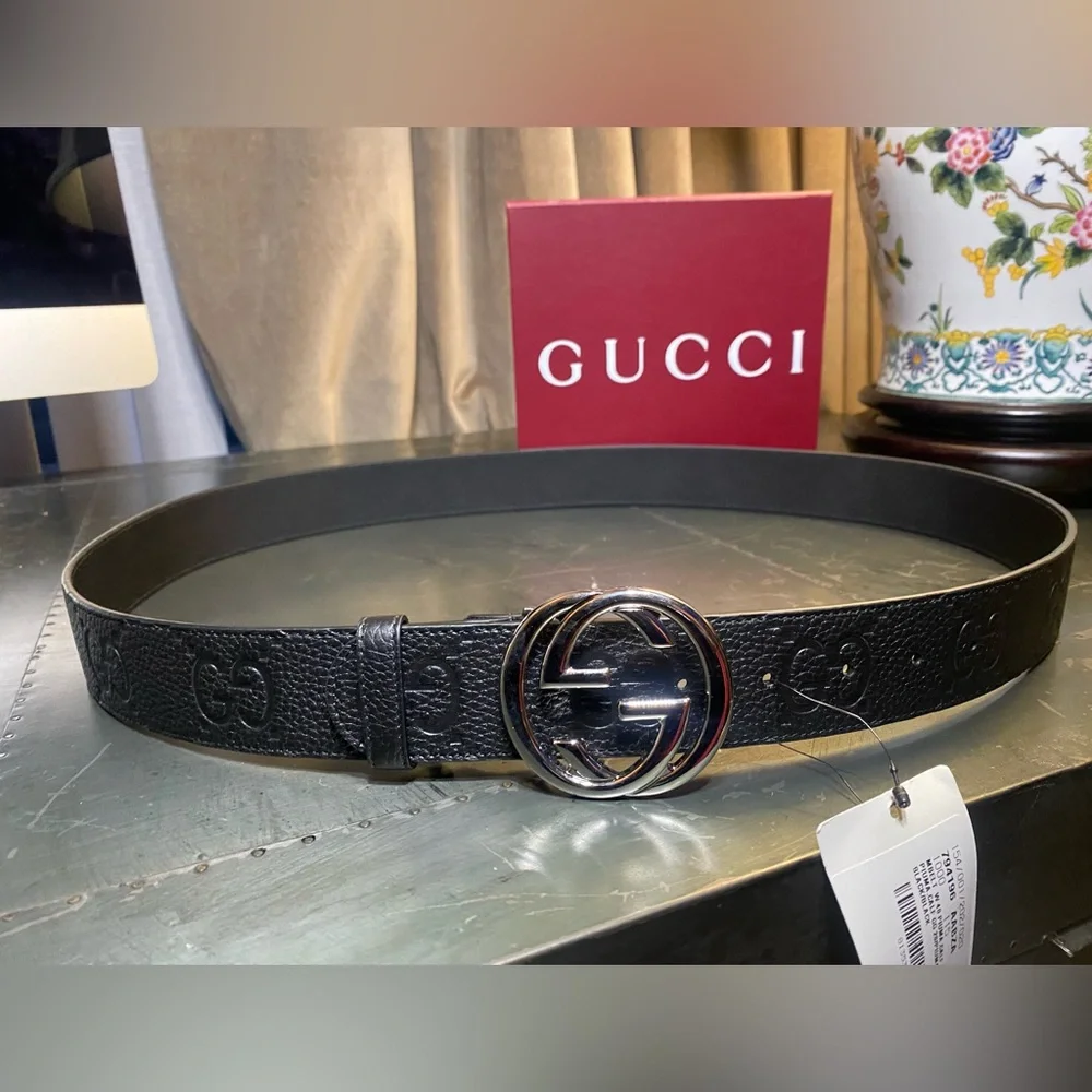 Gucci Black Belt Bag with Iconic GG Logo